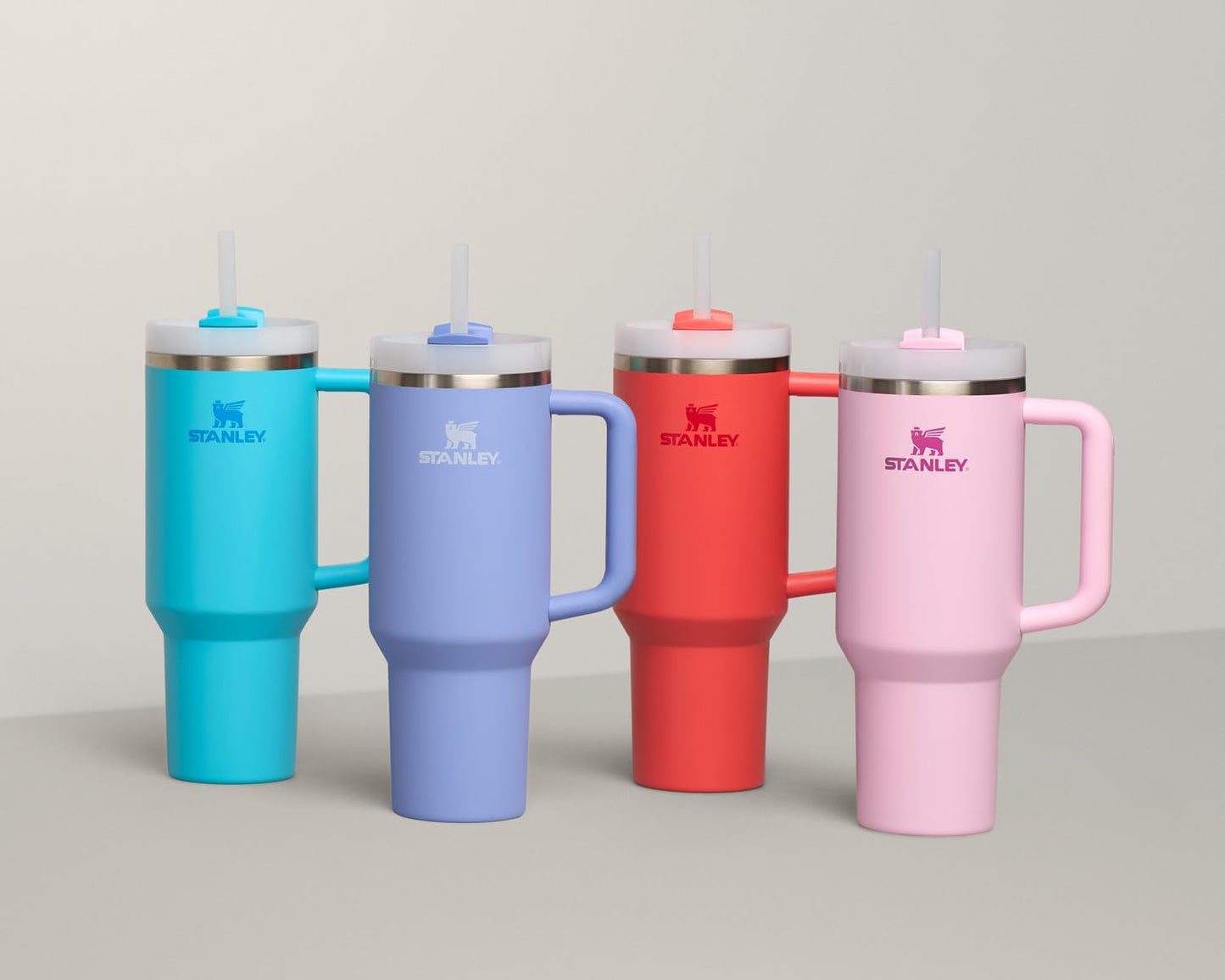 Stanley Quencher H2.0 Tumbler - 40 oz Insulated Stainless Steel Cup with Handle & Straw | Hot Coral