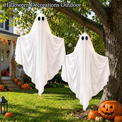 4 FT Hanging Ghost Decorations - Halloween Decor Indoor Outdoor 2 Pack