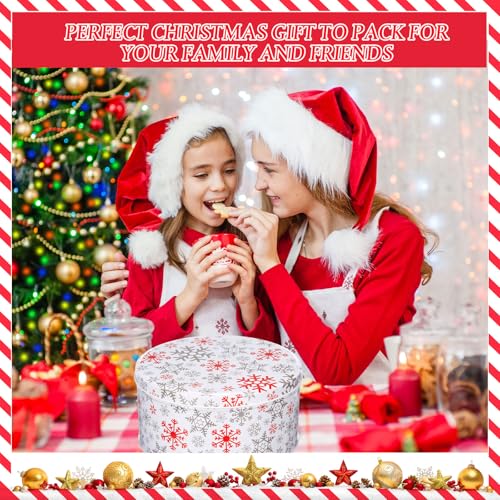 3 Pcs Christmas Cookie Tins in White & Red - Lively Style (Variation of THIS listing: 3 / White and Red / Lively Style)