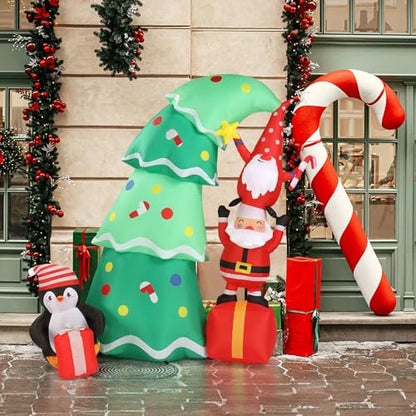 6FT Inflatable Christmas Tree with Gift Boxes Outdoor Holiday Decor - Gnomes Pick Variation