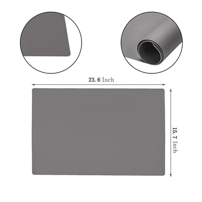 23.6'' by 15.7''Flexible Silicone Placemat Non Slip Waterproof Heat Resistant Dinner Table Grey 2 PCS