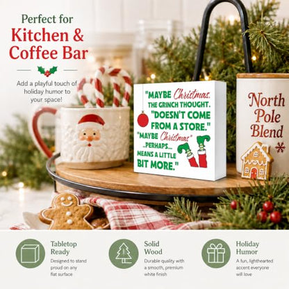 Christmas Decor Wooden Box Sign - Winter Home Decorations Sign 10