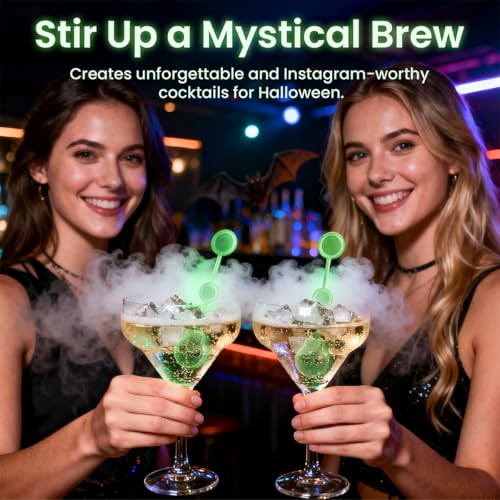 Halloween Glow in Dark Skull Cocktail Stir Sticks - 25 Pcs