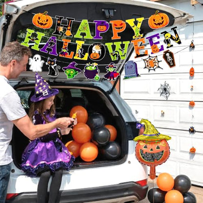 Halloween Party Decorations Set with Balloons & Banners - 23 Pieces