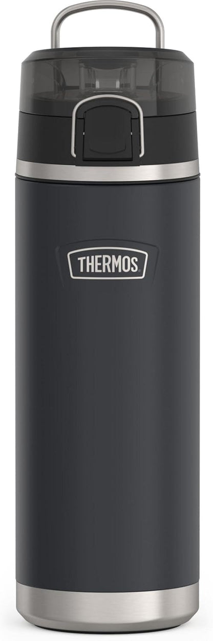 THERMOS ICON SERIES Stainless Steel Water Bottle - 24 Ounce, Granite | Vacuum Insulated with Spout Lid