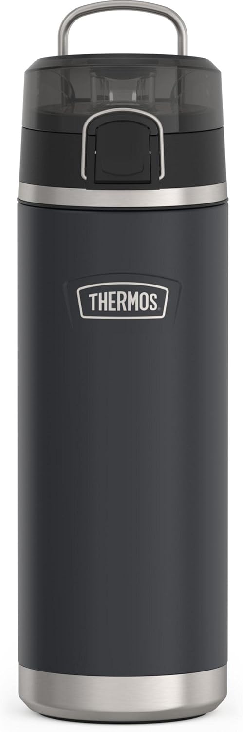 THERMOS ICON SERIES Stainless Steel Water Bottle - 24 Ounce, Granite | Vacuum Insulated with Spout Lid