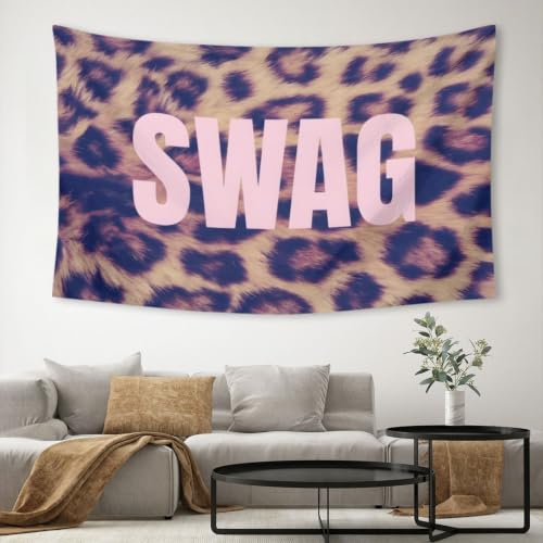 SWAG Leopard Wall Tapestry - Y2K Street Decor for Bedroom Dorm