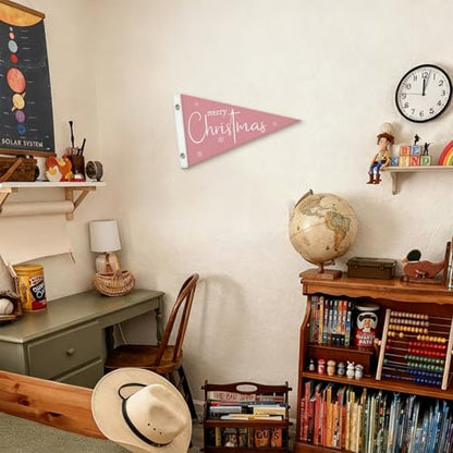 Christmas Kids Room Decoration Pink Merry Christmas Pennant Banner - Toddler Nursery Wall Decor - Variation of THIS listing