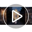 Outdoor Hanging Ghost Decoration with Lights - 5FT Spooky Swing Ghost for Yard Porch
