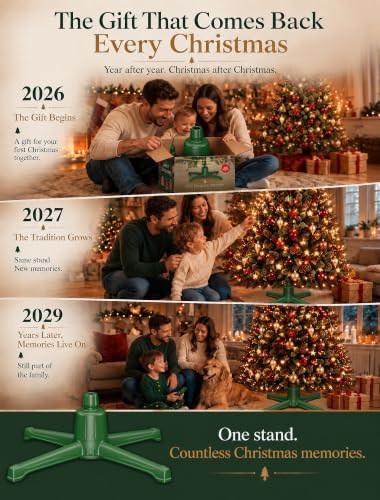 Rotating Christmas Tree Stand for 9 ft Artificial Trees - 360° Silent Spin