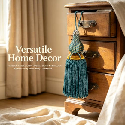 Green Luxury Tassels for Curtains and Furniture Knobs - 2PCS Home Decor