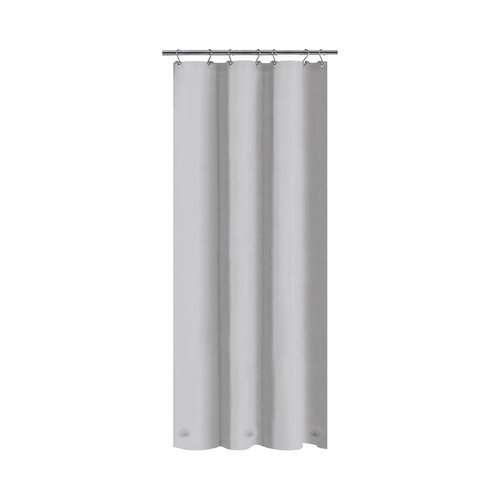 Barossa Design Silver Gray Stall Shower Curtain Liner with 3 Magnets - 36" x 72" Waterproof PEVA Plastic Narrow Shower Liner Lightweight for Small Bathroom, Metal Grommets - Gray Silver
