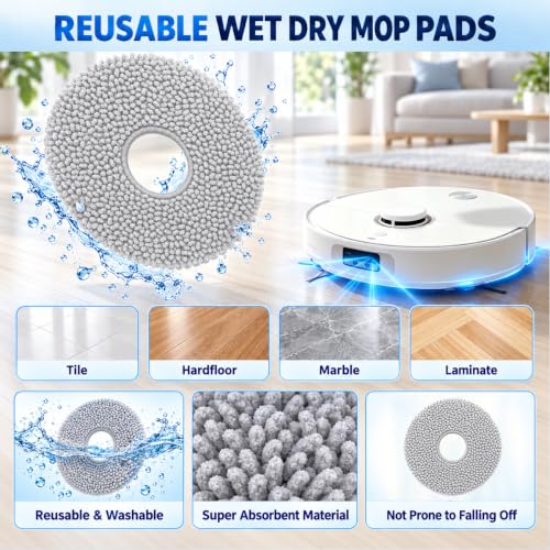 Robot Vacuum Replacement Parts Kit for Roborock Qrevo S5V & Similar Models