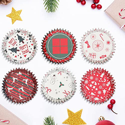 600 Count Christmas Cupcake Liners Muffin Paper Cups - Cheerful Series