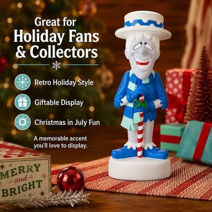 Blue Snow Miser Christmas Decor with LED Lights, Outdoor Blow Mold Figure