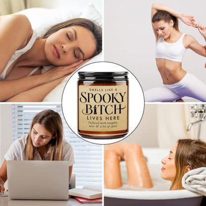 Halloween Scented Candle with Spooky Quote - Gothic Home Decor Gift
