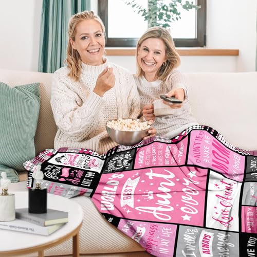 Best Aunt Ever Blanket - 60x80 Gift for Aunt from Niece - Cozy Throw