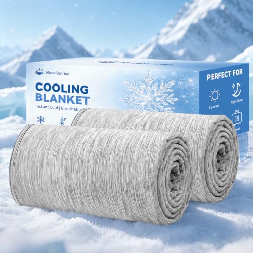 Cooling Blanket 60x80 Inches Gray 2 Pack Q-Max >0.5 Instant Cool Fiber
