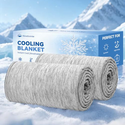 Cooling Blanket 60x80 Inches Gray 2 Pack Q-Max >0.5 Instant Cool Fiber