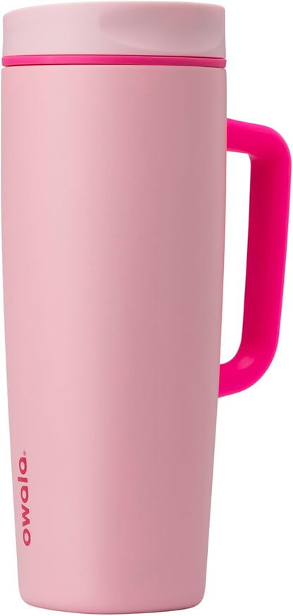 Owala SmoothSip Slider Travel Mug - 24 oz Insulated Stainless Steel | Leak Proof & BPA Free for Hot/Cold Drinks