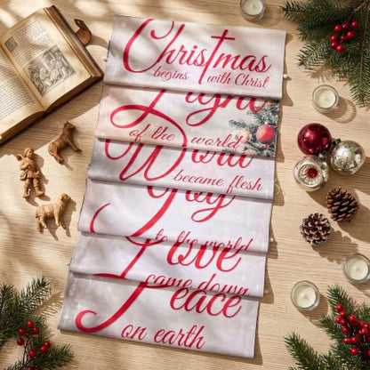 Christmas Church Banners Set - Sacred Scripture Sanctuary Wall Decor, 6 Pieces with Variation Christmas and Hole