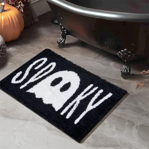 Halloween Bath Mat Non Slip Microfiber Rug 16x24 Inch - Ghost Spirit Design