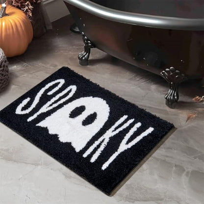 Halloween Bath Mat Non Slip Microfiber Rug 16x24 Inch - Ghost Spirit Design