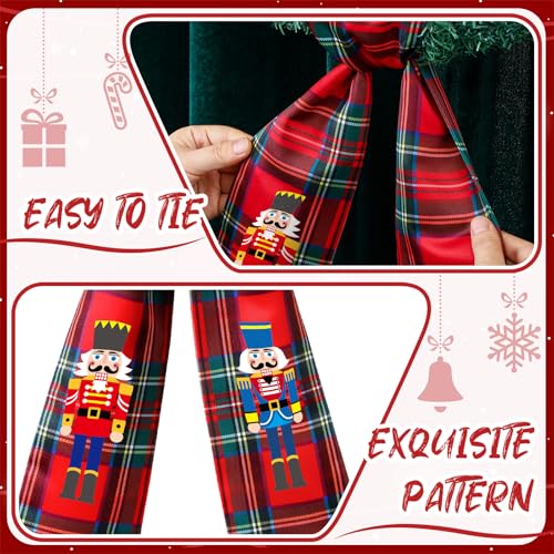 Christmas Wreath Sash with Monogram & Embroidery - Red & Black, 56 Inches