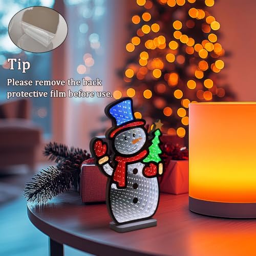 Snowman Infinity Mirror Tunnel Light - Indoor Christmas Decor with Variations