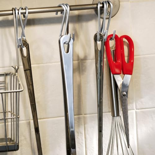 Heavy Duty 4 Inch Silver S Hooks Pack for Kitchen & Closet Organization