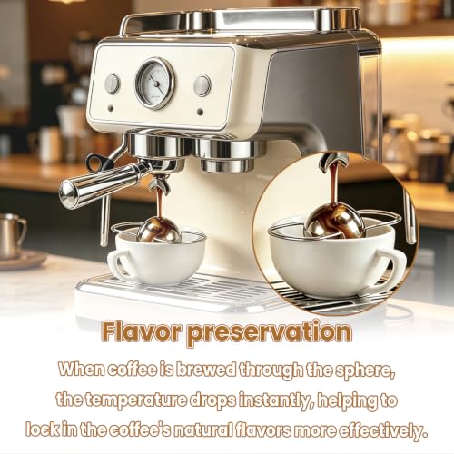 2 Pack Stainless Steel Espresso Cooling Balls with Stand & Storage Case
