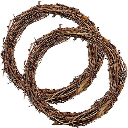2pcs 50cm Natural Grapevine Wreath Rings for Holiday & Seasonal Decor - DIY Crafts
