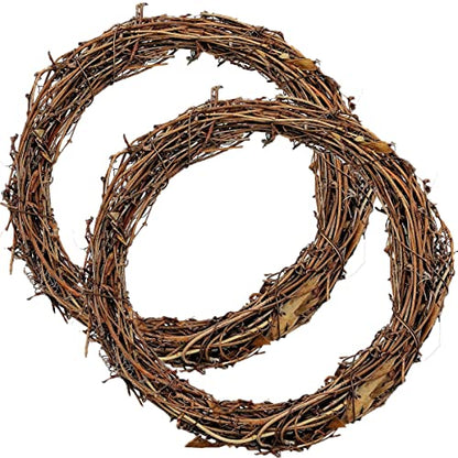 2pcs 50cm Natural Grapevine Wreath Rings for Holiday & Seasonal Decor - DIY Crafts