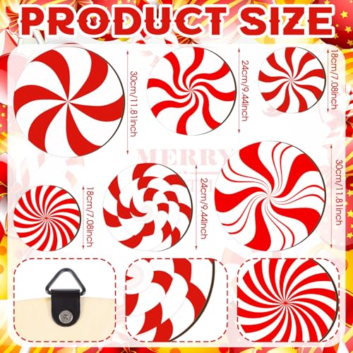 Christmas Candy Wood Signs Set - Holiday Wall Decor with Lucky Symbols