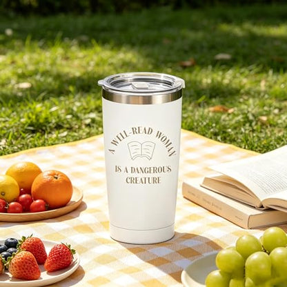 Book Lover Tumbler - 20oz Stainless Steel Insulated Water Bottle - Funny Reading Gift - Variation of THIS listing