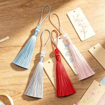 Orange Bookmark Tassels - Small Craft Tassels for Bookmarks & Keychains, 5 Inch Pack of 50