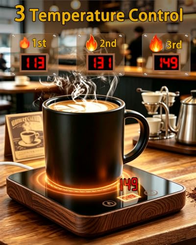 Coffee Mug Warmer for Desk 3.0x11.8 Inch with 1-12H Timer & 3 Temperatures