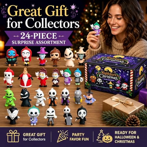 Black Nightmare Be Christmas Figures 24 Pcs Halloween Collectible Set