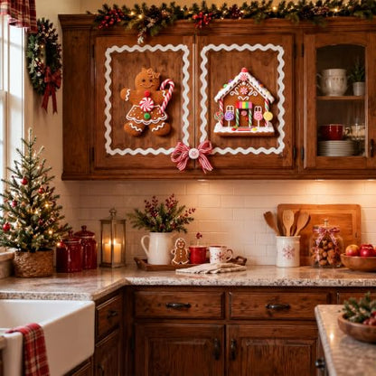 Christmas Gingerbread House Decor Kit for Kitchen & Holiday Display
