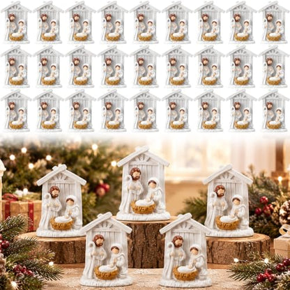 Holy Style 36 Pack Nativity Scene Miniatures Christmas Figure Set Religious Decor