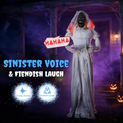 Ghost Bride Halloween Animatronic Decor 5.5FT Outdoor Haunted Display