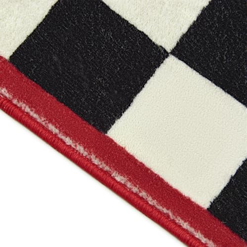 Christmas Nutcracker Rug 5x7 Black and White Washable Vintage Checkered Holiday Carpet