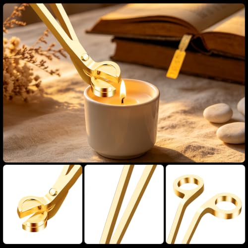Stainless Steel Candle Wick Trimmer Cutter with Gold Finish - Easy to Use