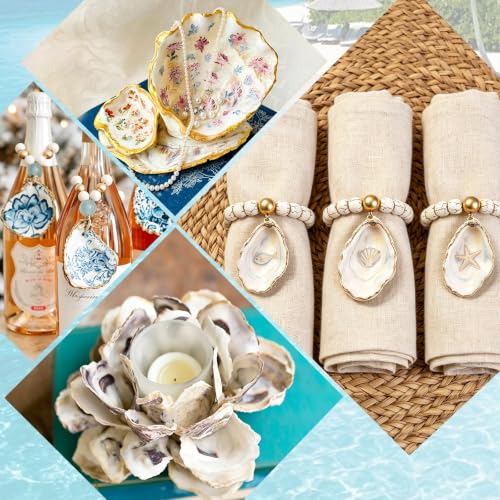 10PCS Natural Concave Oyster Shells for Crafts, Decor & DIY Projects - 3-4 Inch