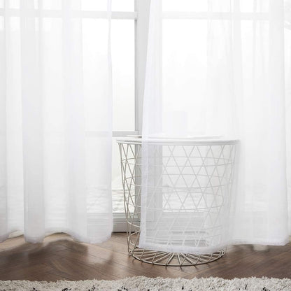 MIULEE Sheer Curtains - Elegant Lightweight Grommet Drapes for Light Filtering | 84 Inch, White, 2 Panels Set
