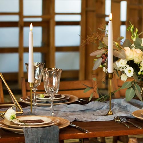 8.5 Inch Flameless Taper Candles Bulk 50 Pack Battery Operated White LED