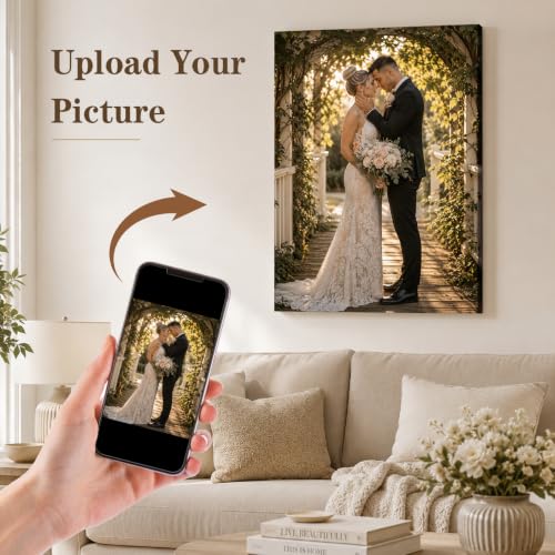 Custom Canvas Wall Art with Your Photos - 8x10 Stretched Canvas, Wrap Style