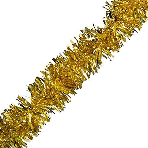 TCDesignerProducts Gold Metallic Twist Garland - 4" x 25' roll, Parade Float Decorations for Trailer Or Golf Cart, Metallic Tinsel Garland, Christmas Garland Décor for Home and Party