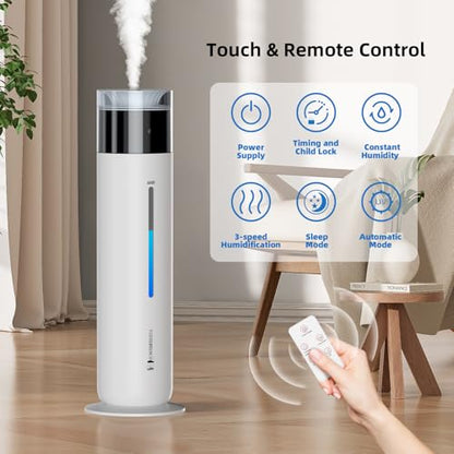 10L White Top Fill Cool Mist Humidifier for Bedroom - Smart Features