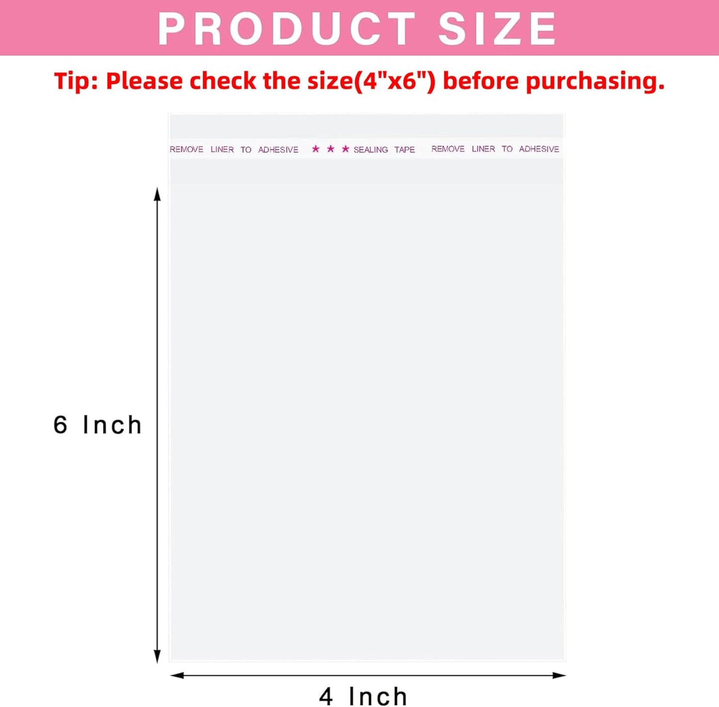 Morepack Clear Self Sealing Cellophane Bags,4x6 Inches 200 Pcs Cookie Bags Resealable Cellophane Bag for Packaging Cookies, Candy and Products